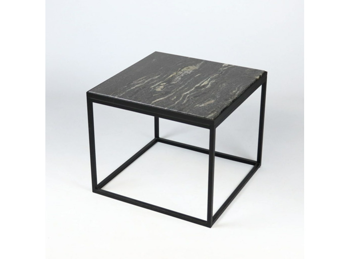 Table basse en pierre et métal