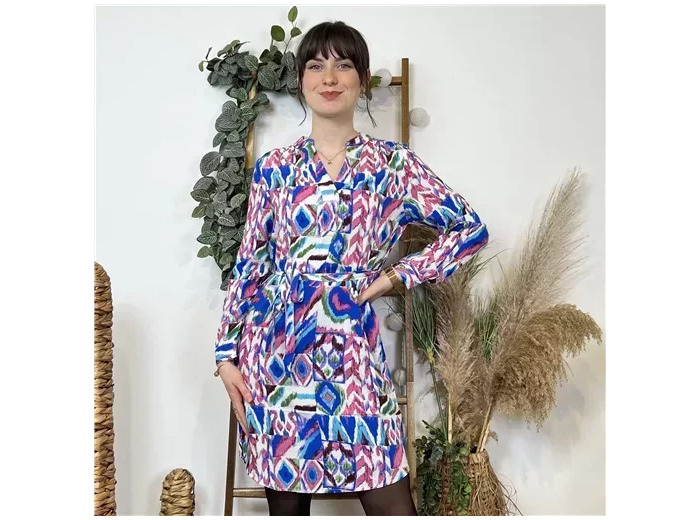 K555- Robe "Akoz" (T36-T42) (multicolore)