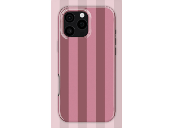 Pastel Cherry Stripes Case | Coque de téléphone 3D 2en1 Ultra-résistante