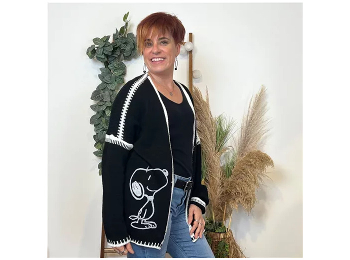 K701- Gilet Snoopy & Love (Tu) (noir)