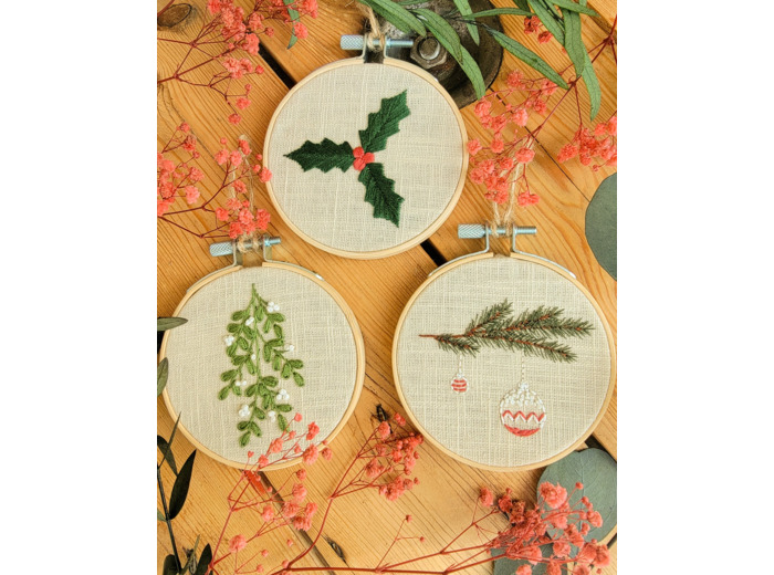 Kit Broderie Noël - "Mes décos de Noël"