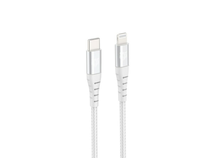 Tiger Lite - TIGER POWER LITE CABLE RENFORCE USB-C LIGHTNING 1,2M BLANC