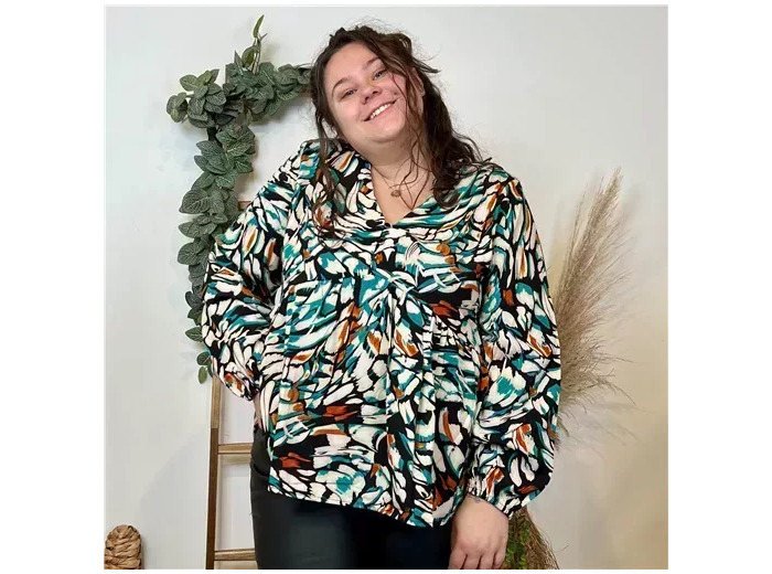 K760- Blouse Maëlle (T40-T48) (vert émeraude)