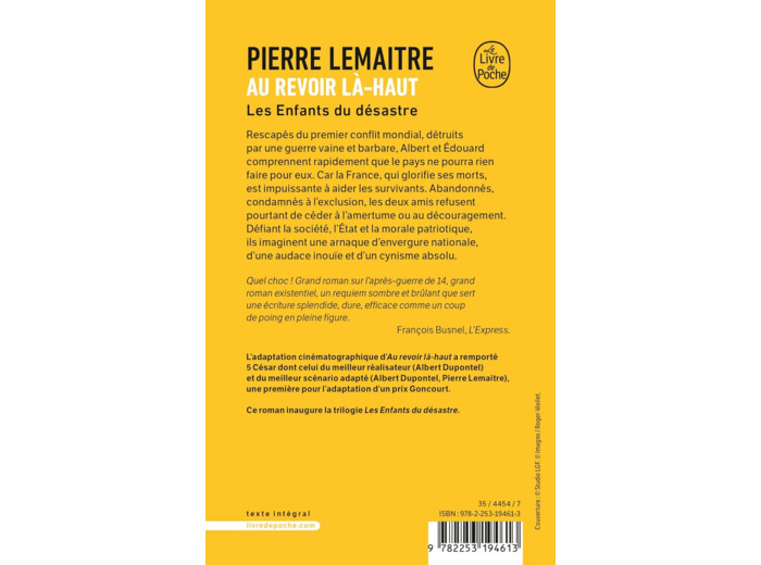 AU REVOIR LA-HAUT - LES ENFANTS DU DESASTRE