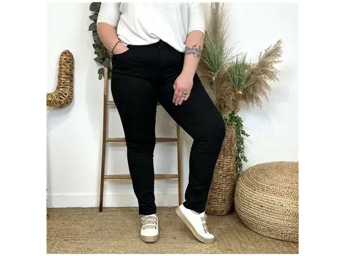 N298- Jean coupe Slim Voggo (T42-T50) (noir)