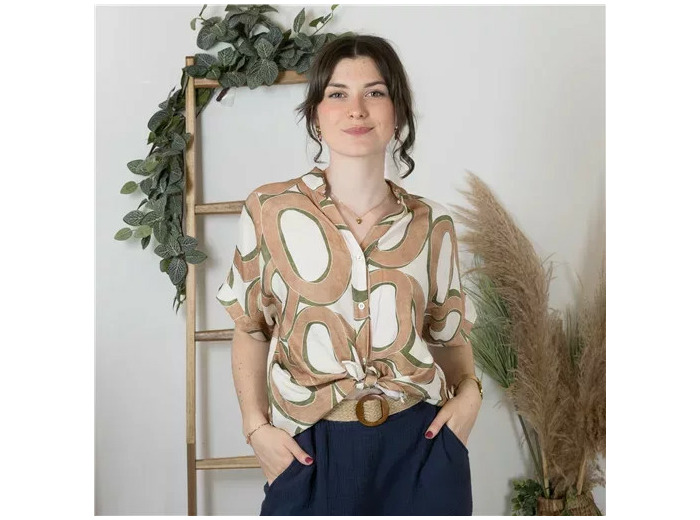 K175- Chemise à Seventies (Tu) 🇮🇹 (camel)
