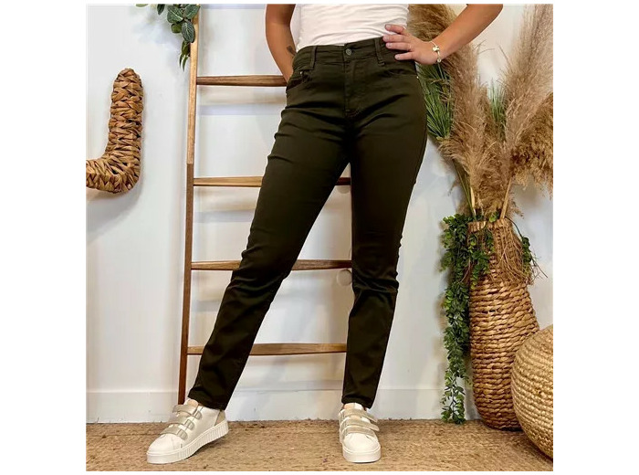 N011- Jean coupe Slim Voggo (T36-T44) (kaki)