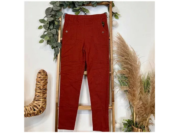 T546- Pantalon Confort Chaud (T38-T52) (rouille)