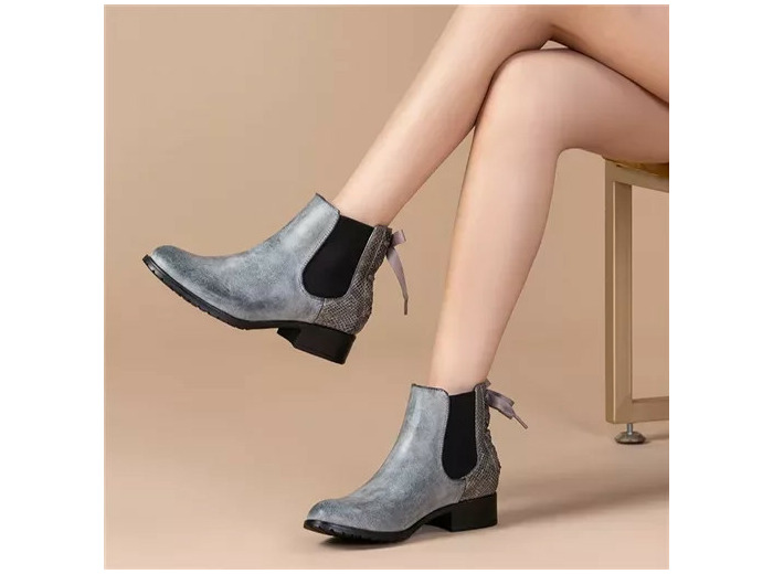 R390- Bottine à ruban (T36-T42) (gris)