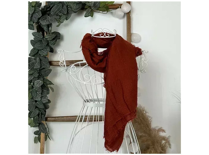 Y510– Foulard uni froissé (orange)