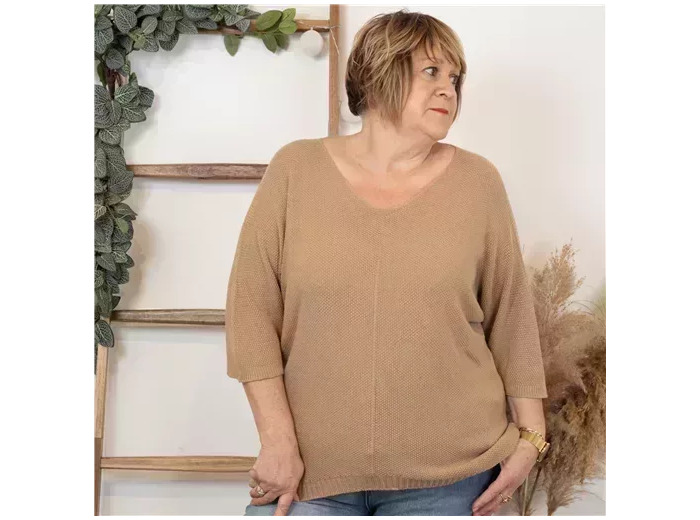K559- Pull Nid d'Abeille (Gt)  🇮🇹 (beige)