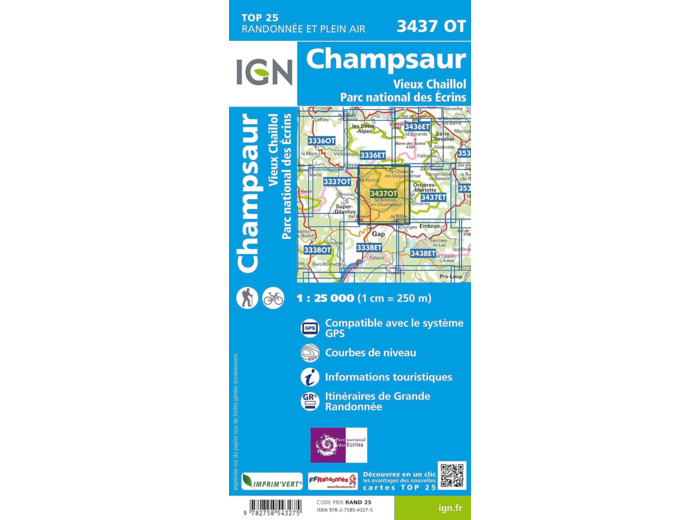 3437OT CHAMPSAUR, VIEUX CHAILLOL PN DES ECRINS / RECTO