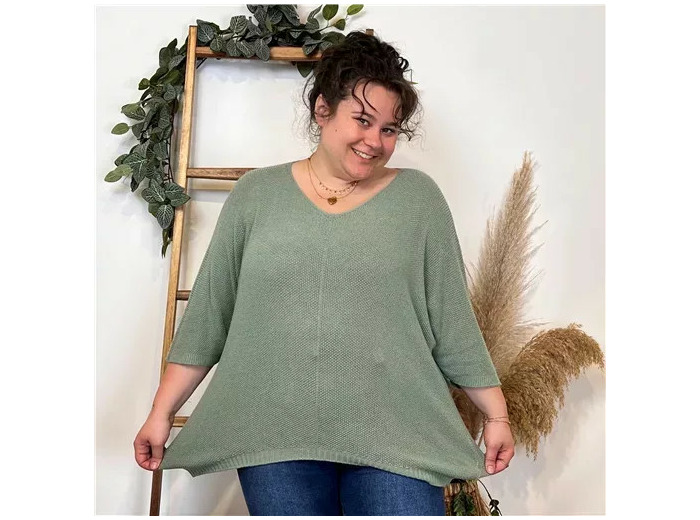 Z163- Pull Nid d'Abeille (Gt)  🇮🇹 (kaki)