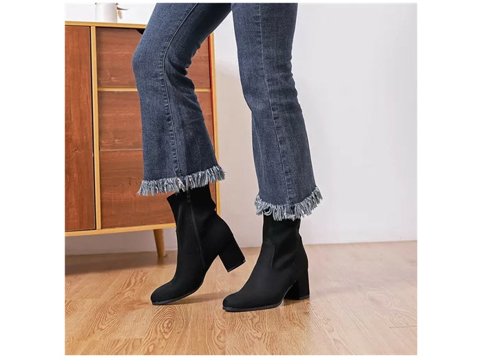 R391- Bottes Moow aspect daim (T36-T41) (noir)