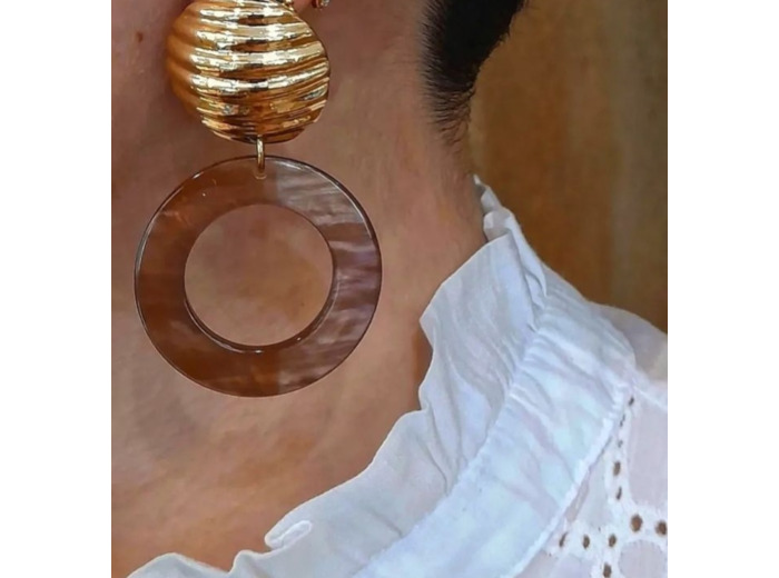 Boucles d'oreilles marron