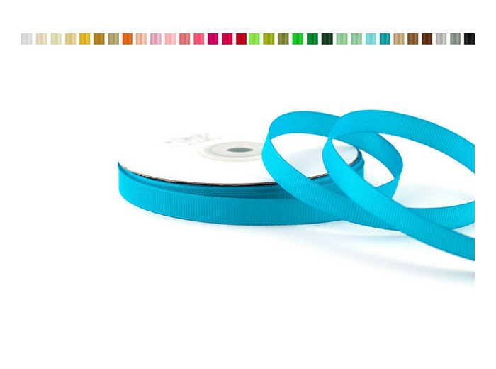 Ruban gros grain 10 mm de large bobine de 25 metres de long turquoise