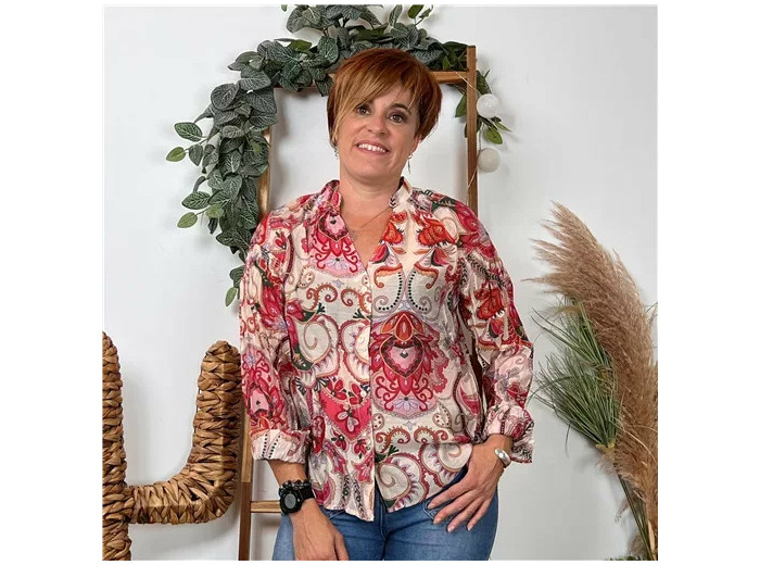K105- Chemise " So Sweet"  (T36-T40) (rouge)