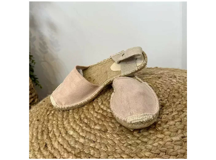 R501- Espadrille à nouer (T35-T41) (rose pâle)