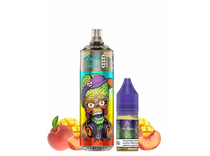 Puff 9k RandM Tornado rechargeable - Peach Mango