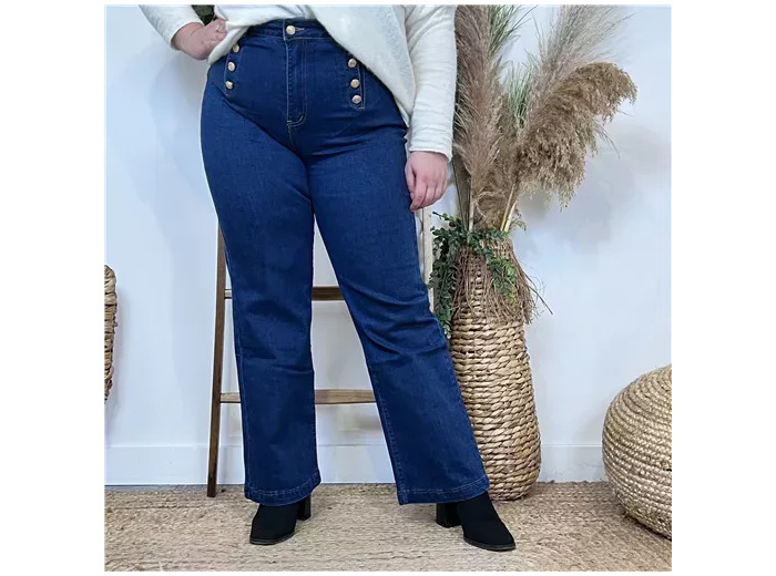N018- Jean Flare Officier (T42-T50) (denim foncé)