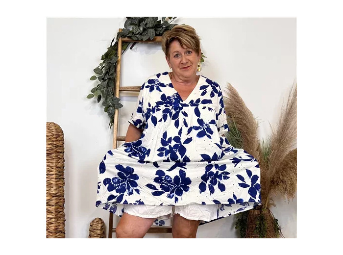 K191- Robe-Short Imprimée (T40-T48) (blanc)