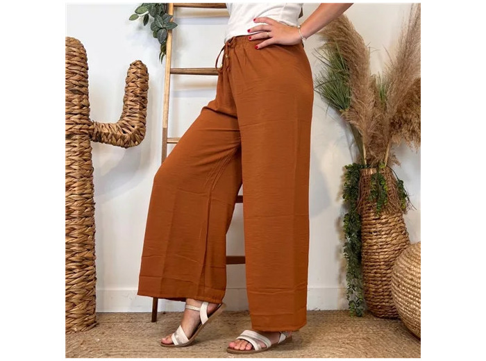 L761- Pantalon flou large 1er PRIX (Tu) (camel)