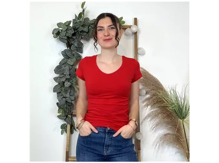 K319- T-Shirt Coline (T36-T44) (rouge)