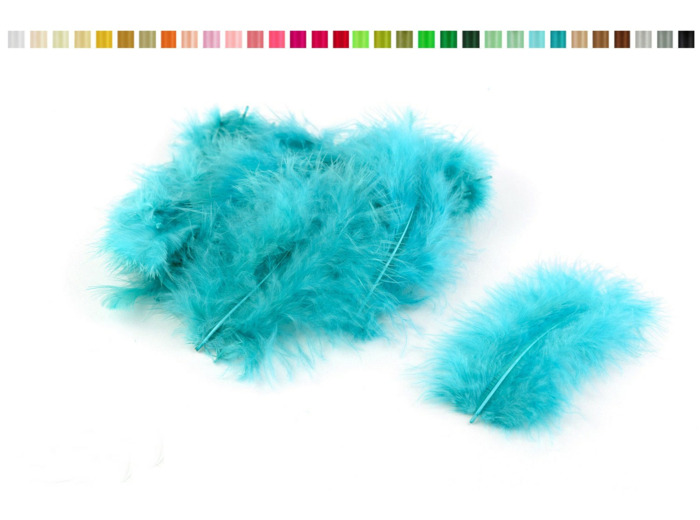 Plumes marabout moelleuse d'environ 10 cm x20 turquoise 340