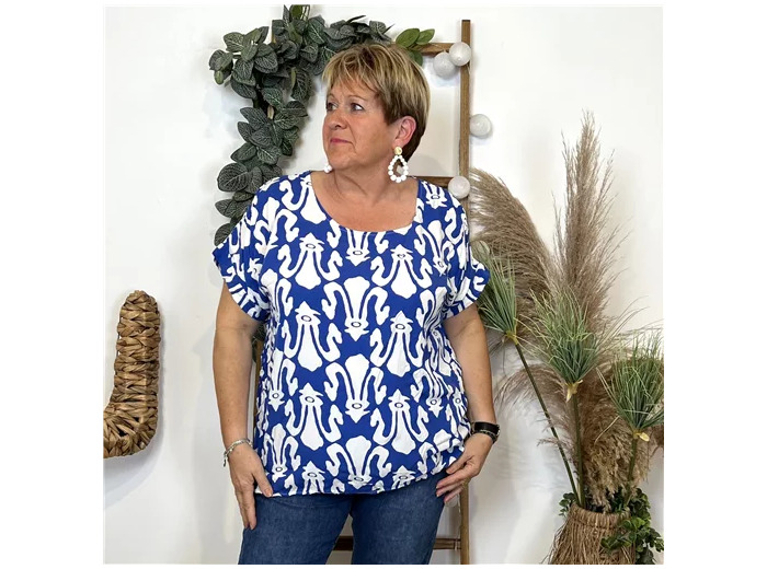 L465- Tunique Baroque (Tu) 🇮🇹 (bleu royal)