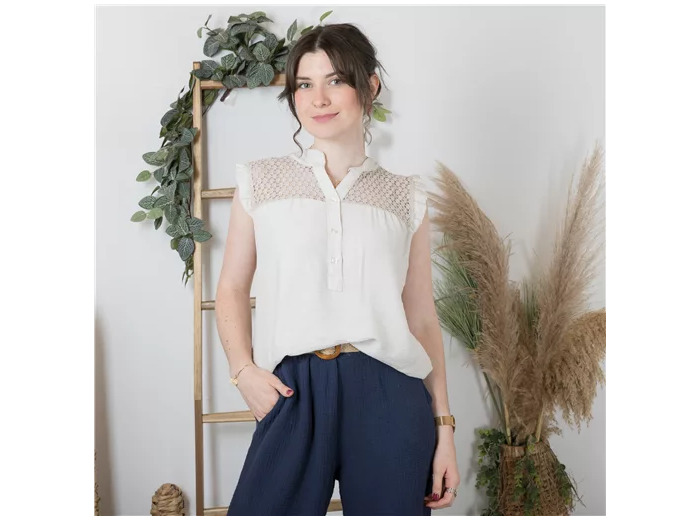 K182- Blouse Coton (Tu) 🇮🇹 (beige)