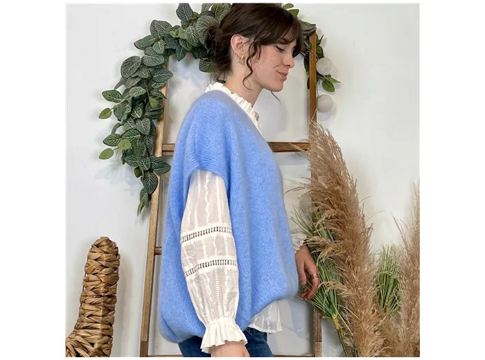 Z115- Pull Mohair (Tu) 🇮🇹 (bleu ciel)