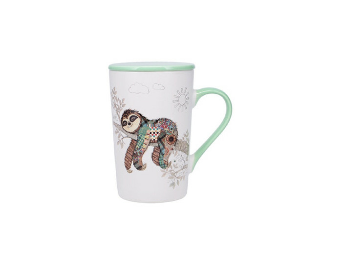 Tisanière en porcelaine - motif paresseux