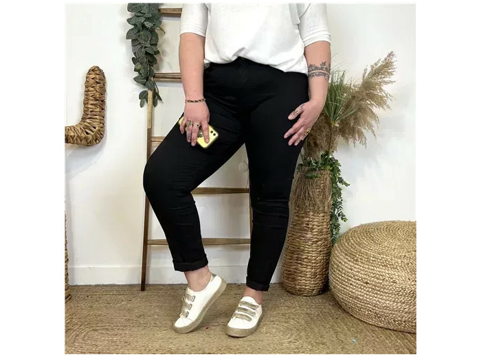 M974- Jean 7/8ème Voggo (T42-T50) (noir)