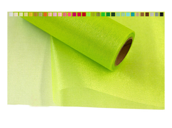 Tissus organza 16 cm de large 9 metres de long colori vert
