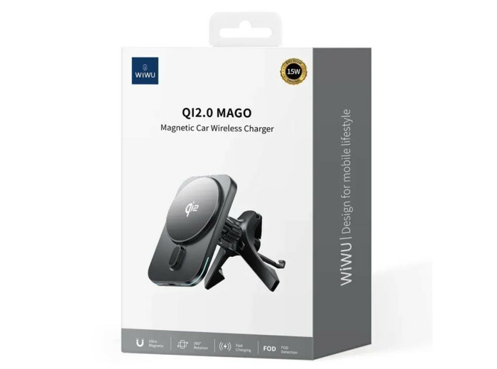 WiWU Support de Charge Voiture Magnétique Qi2.0 et MagSafe