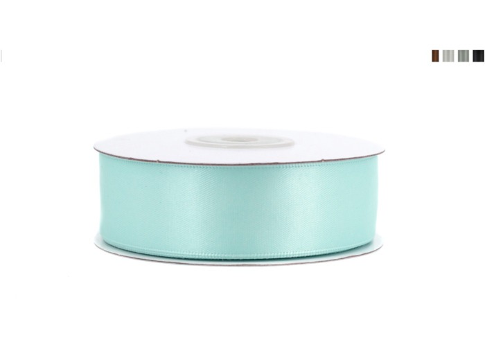 Ruban satin double face 25 mm de large 20 metres de long Bleu ciel