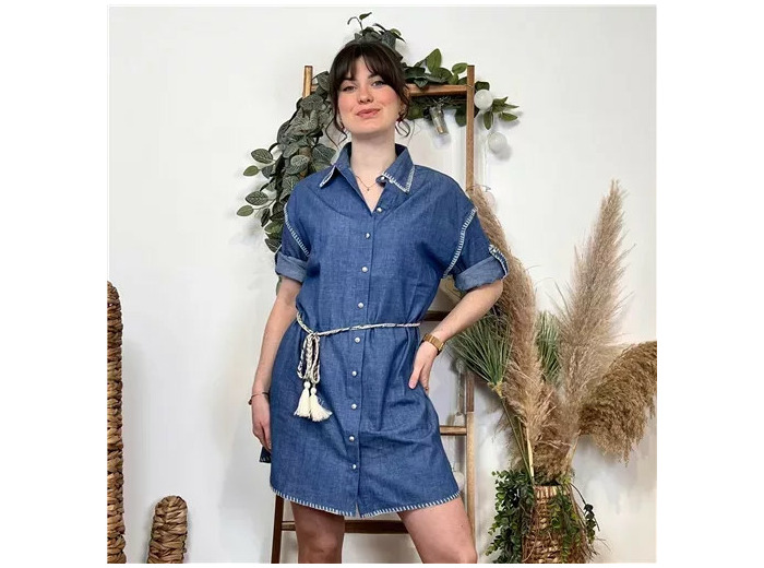 K330- Robe jean «By One» (T36-T44) (denim)