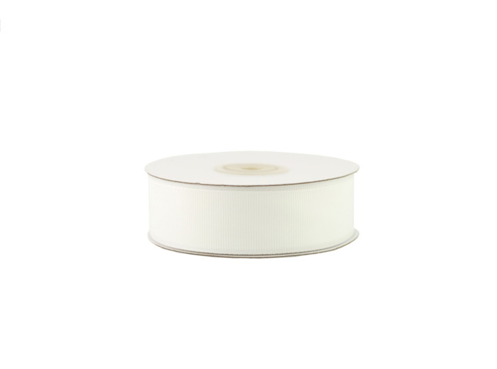 Ruban gros grain 25 mm de large bobine de 25 metres de long ivoire