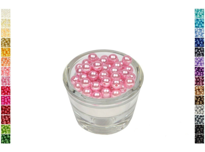 Sachet de 50 perles en plastique 8 mm de diametre rose pale