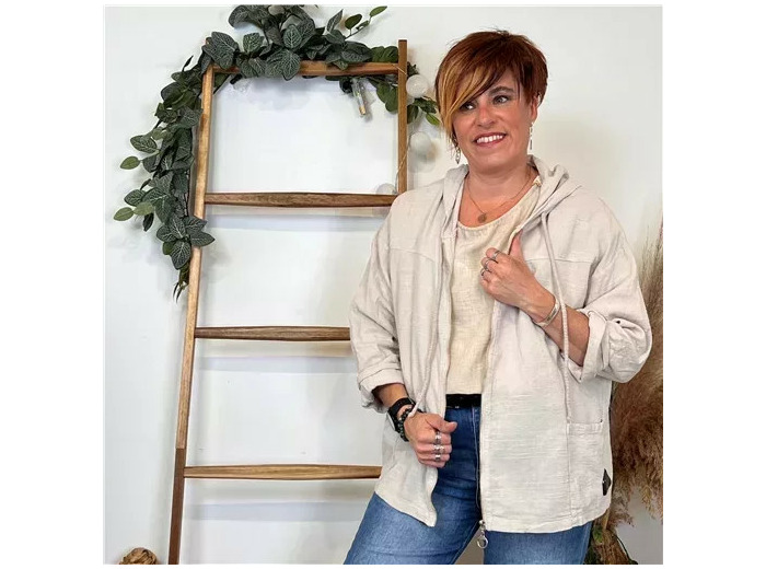 K202- Veste légère coton (Tu) 🇮🇹 (beige)
