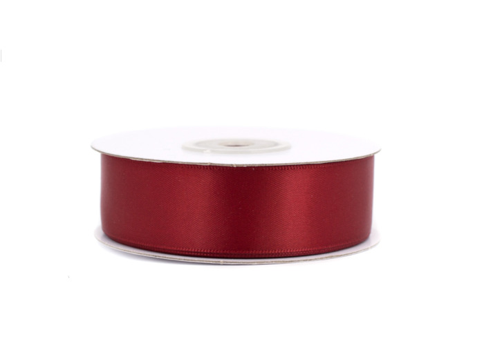 Ruban satin double face 25 mm de large 20 metres de long Bordeaux