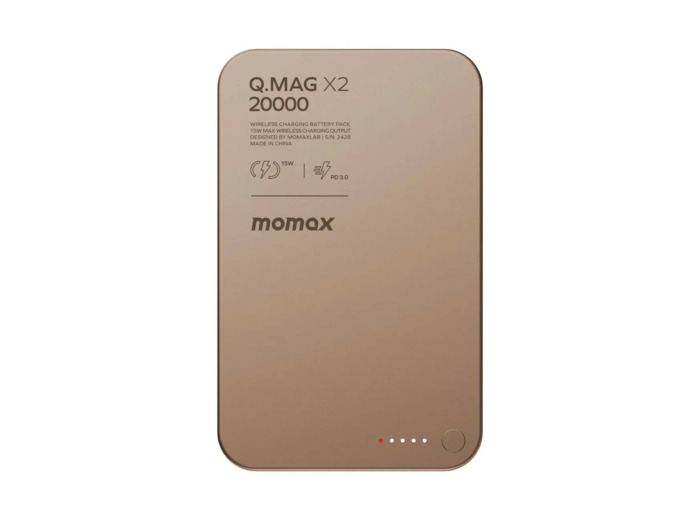 MOMAX Q.Mag X2 Gen 2 20000 mAh – Batterie externe magnétique sans fil 15 W