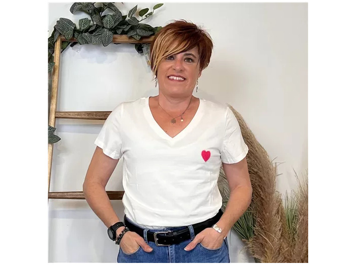 K232- T-shirt Coeur (T36-T40) 🤎 (fuchsia)