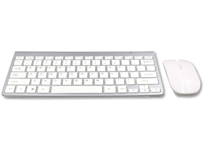 Combo mini clavier / souris - français - Bluetooth - blanc
