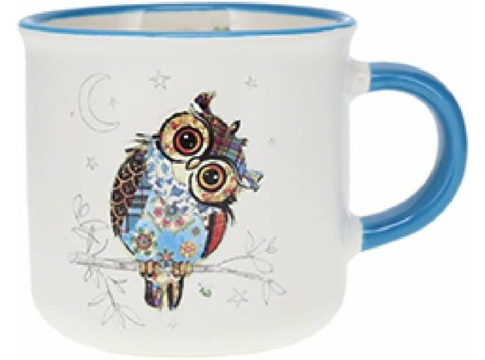 KIUB Mini mug timbale expresso avec des animaux - motif chouette avec des yeux perçants - Hauteur 6,5CM - porcelaine fine