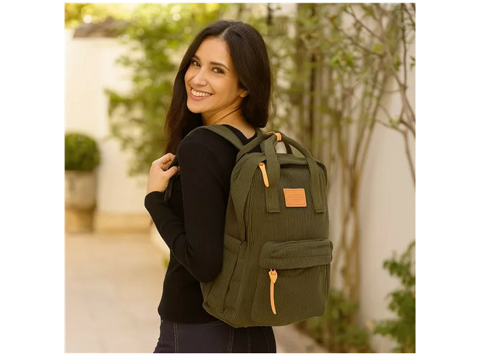 P399- Sac à dos "Velour" Flora & Co (kaki)