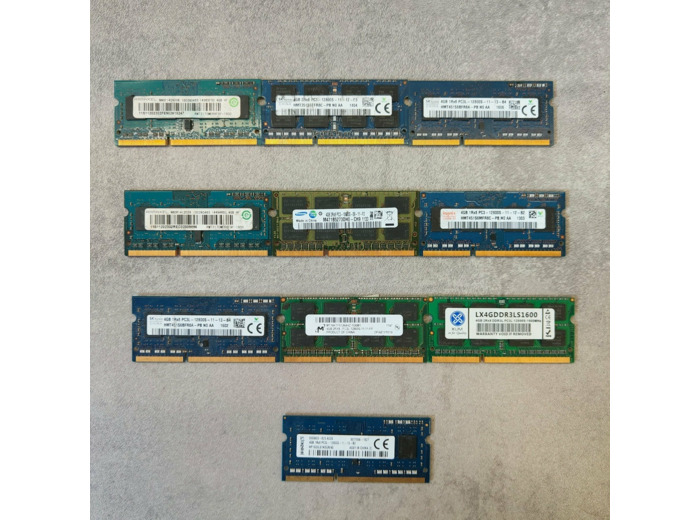 Lot de 10 barrettes de RAM PC3 / PC3L - Non téstées