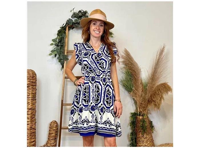 K278- Robe By.One (T36-T40) (bleu royal)