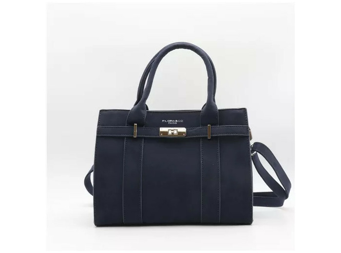 P399- Sac porté main aspect Daim Flora & Co (marine)