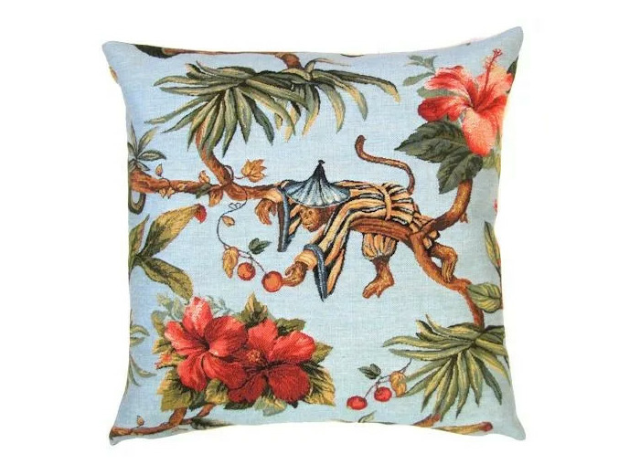 Coussin bleu singe